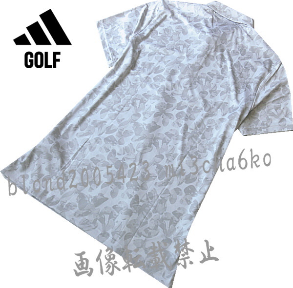 ■新品【adidas GOLF】アディダスゴルフ 吸汗速乾 トーナルプリント半袖ポロシャツ■WH/XLの画像3