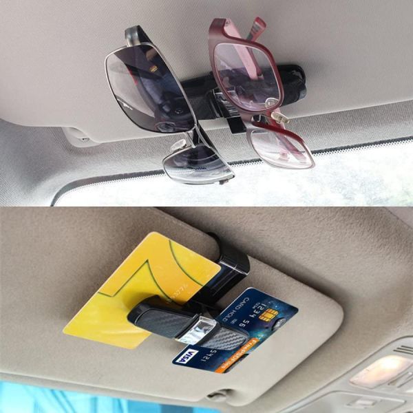 サングラスホルダー メガネホルダー 車 眼鏡 サンバイザー 収納 カード 駐車券 クリップ ピンク 2個セットの画像8
