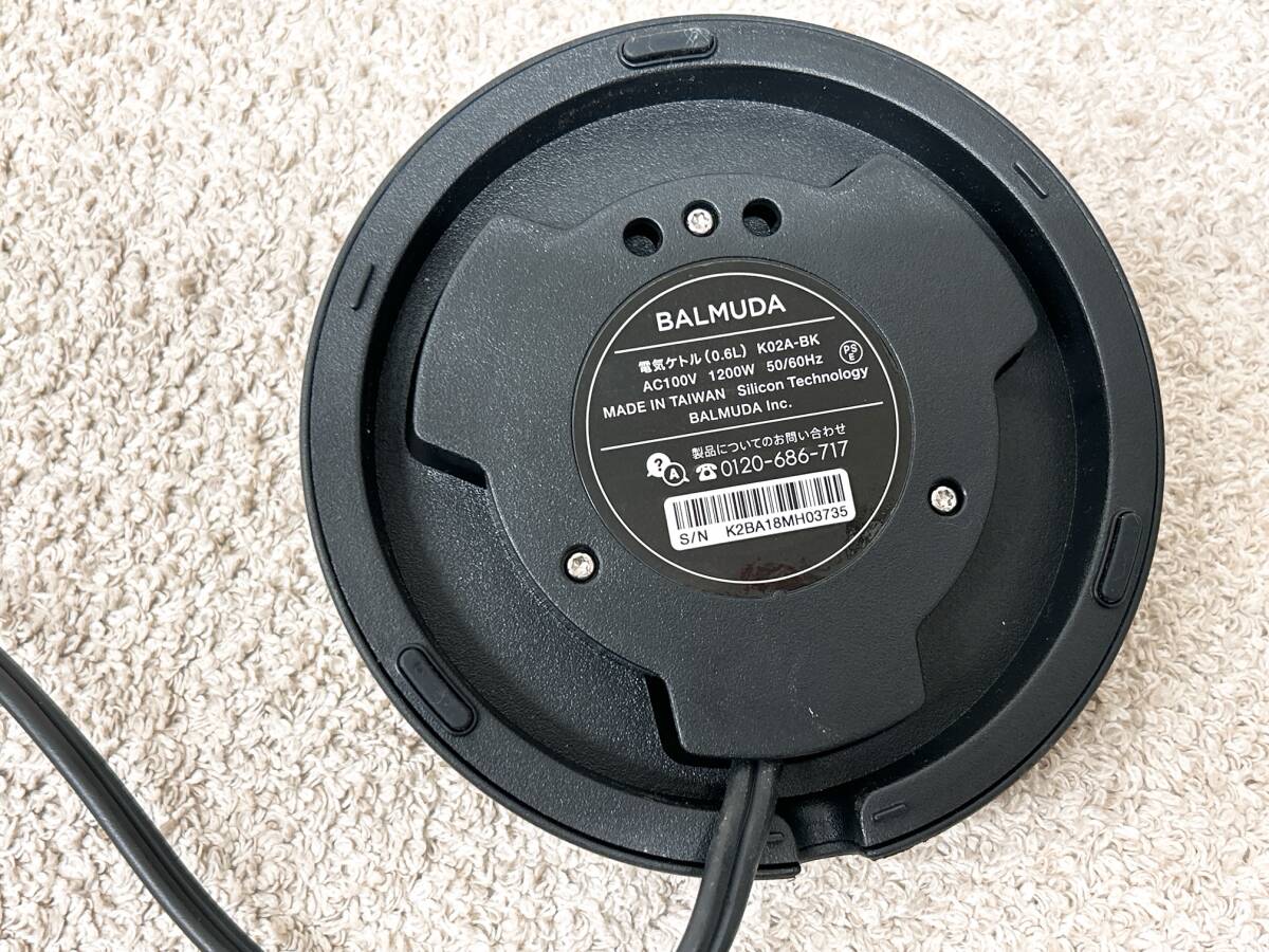 A584 BALMUDA bar Mu daThe Pot K02A-BK electric kettle 0.6L black operation verification settled 