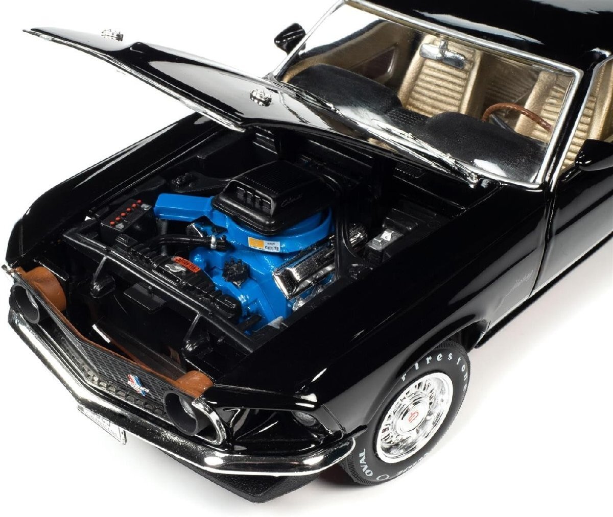 Autoworld オートワールド 1/18 ミニカー ダイキャストモデル 1969年モデル フォード マスタング Ford Mustang GT 2+2 1969 ブラック_画像4