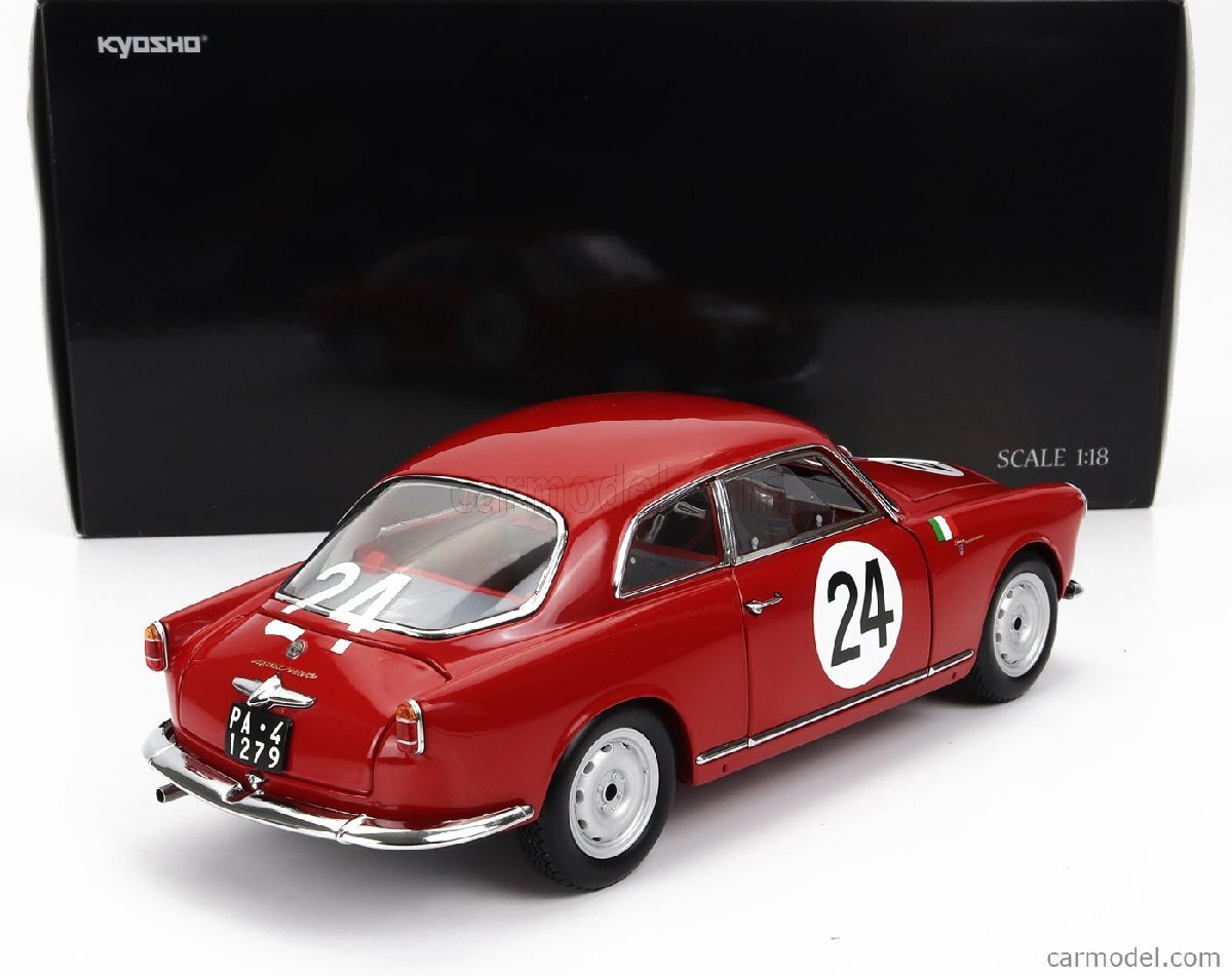 Kyosho Original 京商 1/18 ダイキャストモデル 1958年タルガフォーリオ アルファロメオ ALFA ROMEO - GIULIETTA SV SPRINT VELOCE No.24の画像2