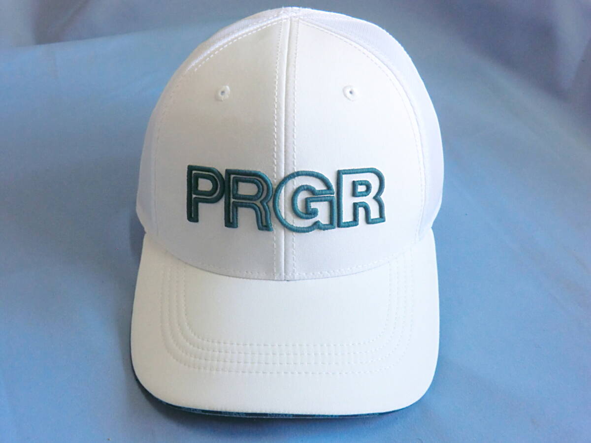 PRGR 数量限定モデル ハーフメッシュキャップ PMCAP-105 ホワイト×グリーン_画像2