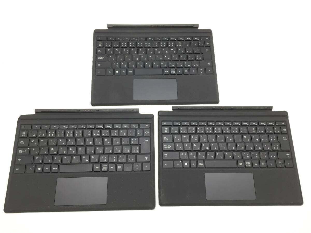 〇【3台セット】Microsoft Surface Pro 純正キーボード タイプカバー Model:1725 ブラック 動作品_画像1