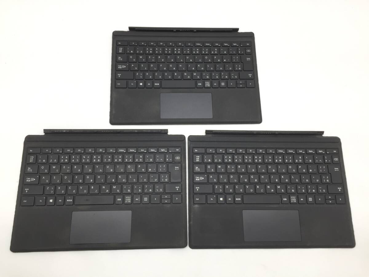 〇【3台セット】Microsoft Surface Pro 純正キーボード タイプカバー Model:1725 ブラック 動作品_画像1