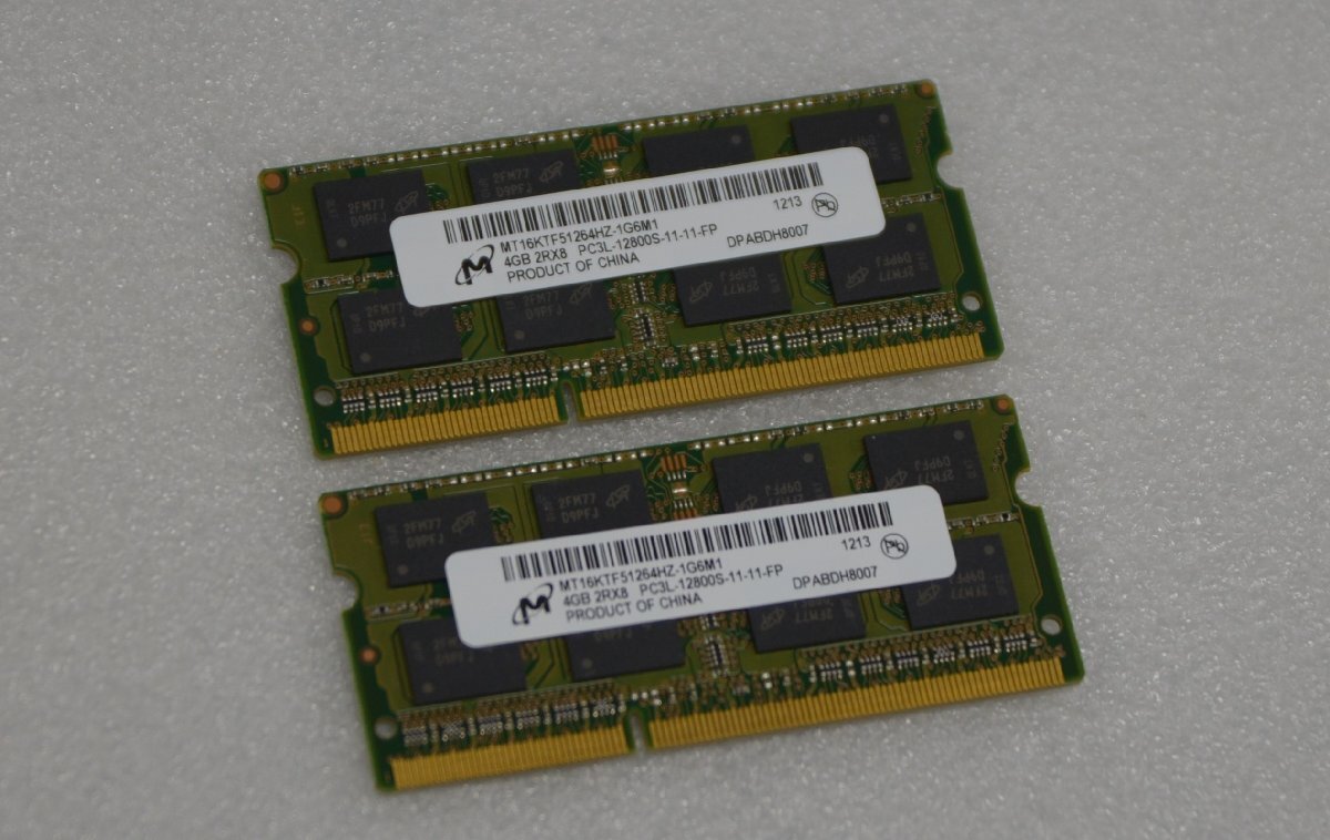 Micron　 メモリ 4GB PC3L-12800S 中古品×2枚　　　（750-4）_画像2