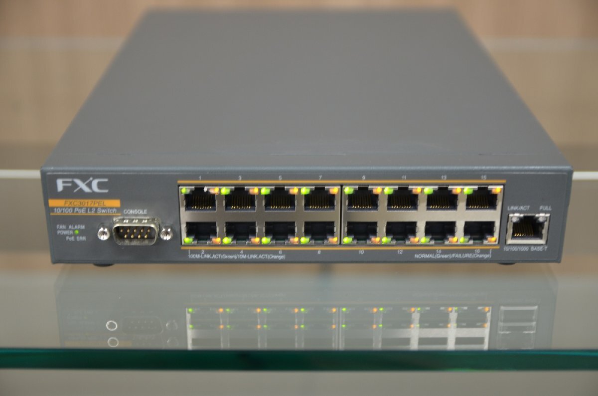 FXC FXC3017PEL PoE機能付16ポートイーサーネットスイッチ 中古品  （851-3）の画像5