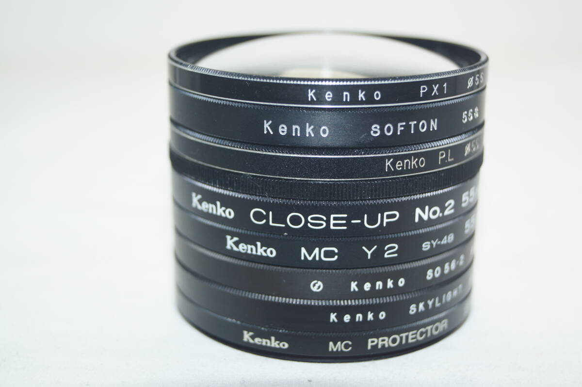 Kenko 55mm レンズフィルター おまとめ 8個 SOFTON PL クローズアップNo.2 Y2 YA3 SKYLIGHT PX1 プロテクター_画像3