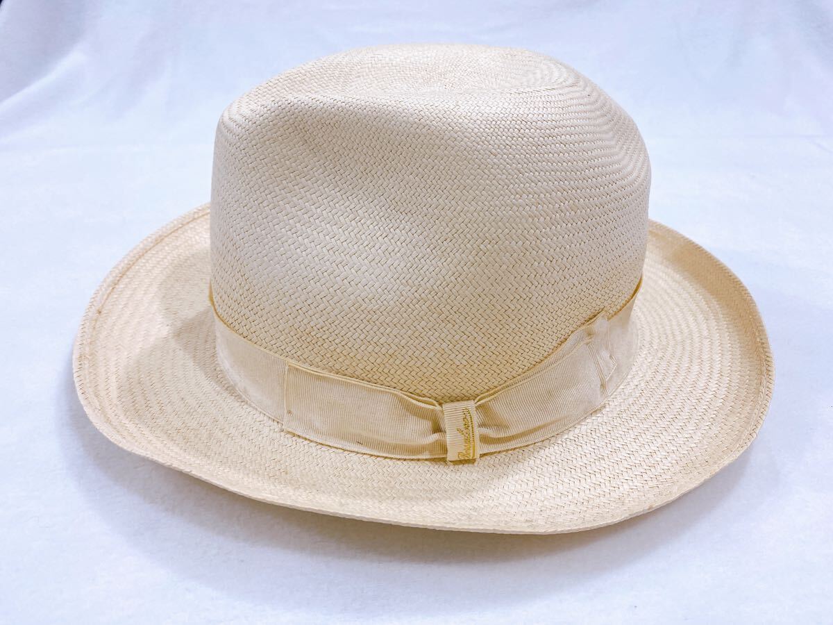 (送料込み)イタリアBORSALINO ボルサリーノ 帽子 表記サイズ 59ハット パナマハット 麦わら帽子 の画像2