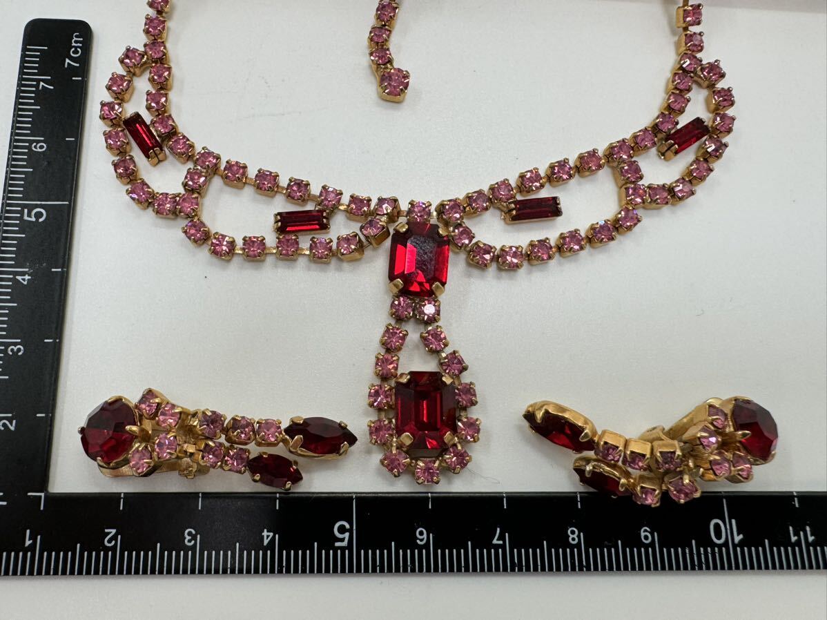 [0118] Vintage accessory rhinestone necklace earrings 1 jpy from 