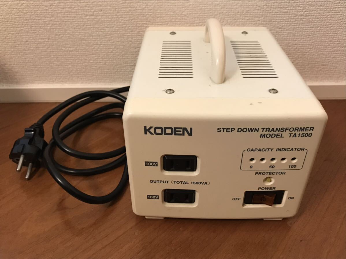 ステップダウントランス KODEN TA-1500 中古品の画像1