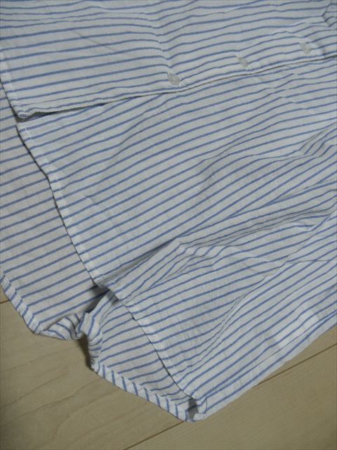 SORSA★４Lサイズ　白×青色ストライプ柄　ゆったりデザイン　半袖シャツ　ブラウス★★_画像4