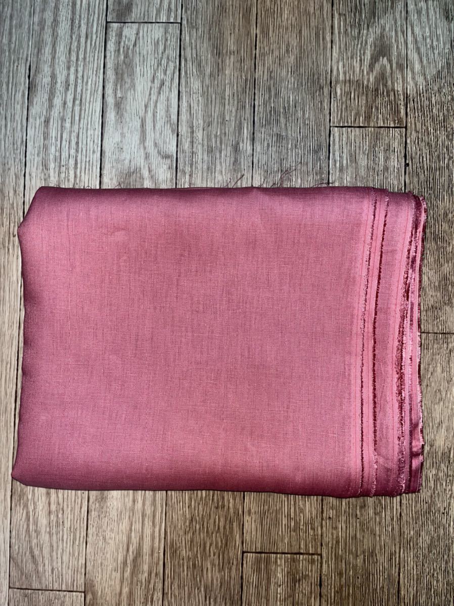 40 French linen парусина черепаха задний розовый 4M лен 100%