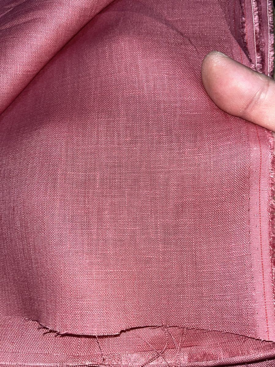 40 French linen парусина черепаха задний розовый 4M лен 100%