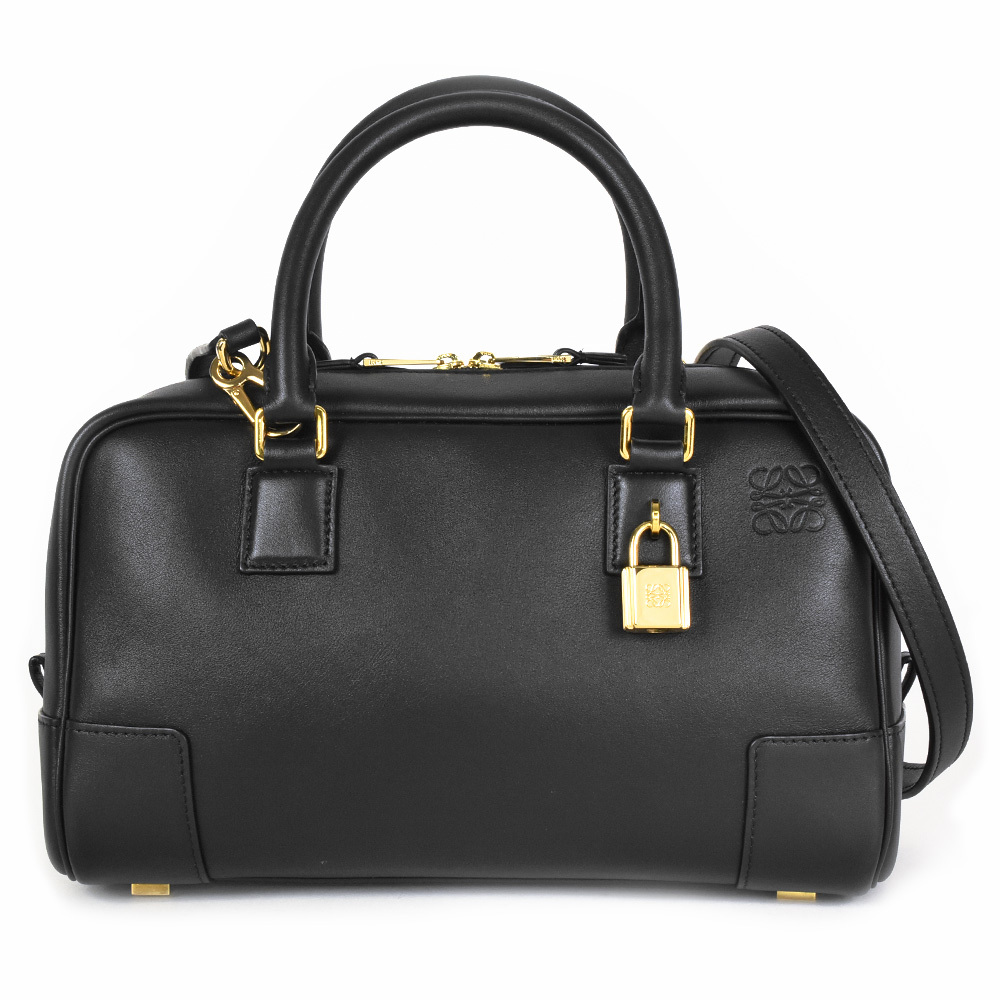 ロエベ LOEWE アマソナ23 ボストンバッグ 2WAY カーフスキン A039N07X01 ブラック レザー ハンドバッグ ショルダーバッグ_画像1