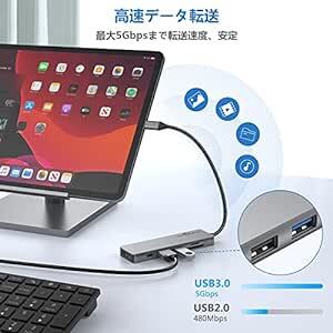 USB C ハブ 6-in-1 アダプタ タイプc GADEBAO 4k hdmi type c ドッキングステーション マルチポ_画像4