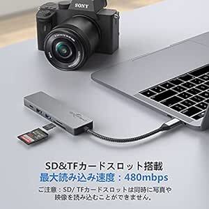 USB C ハブ 6-in-1 アダプタ タイプc GADEBAO 4k hdmi type c ドッキングステーション マルチポ_画像5