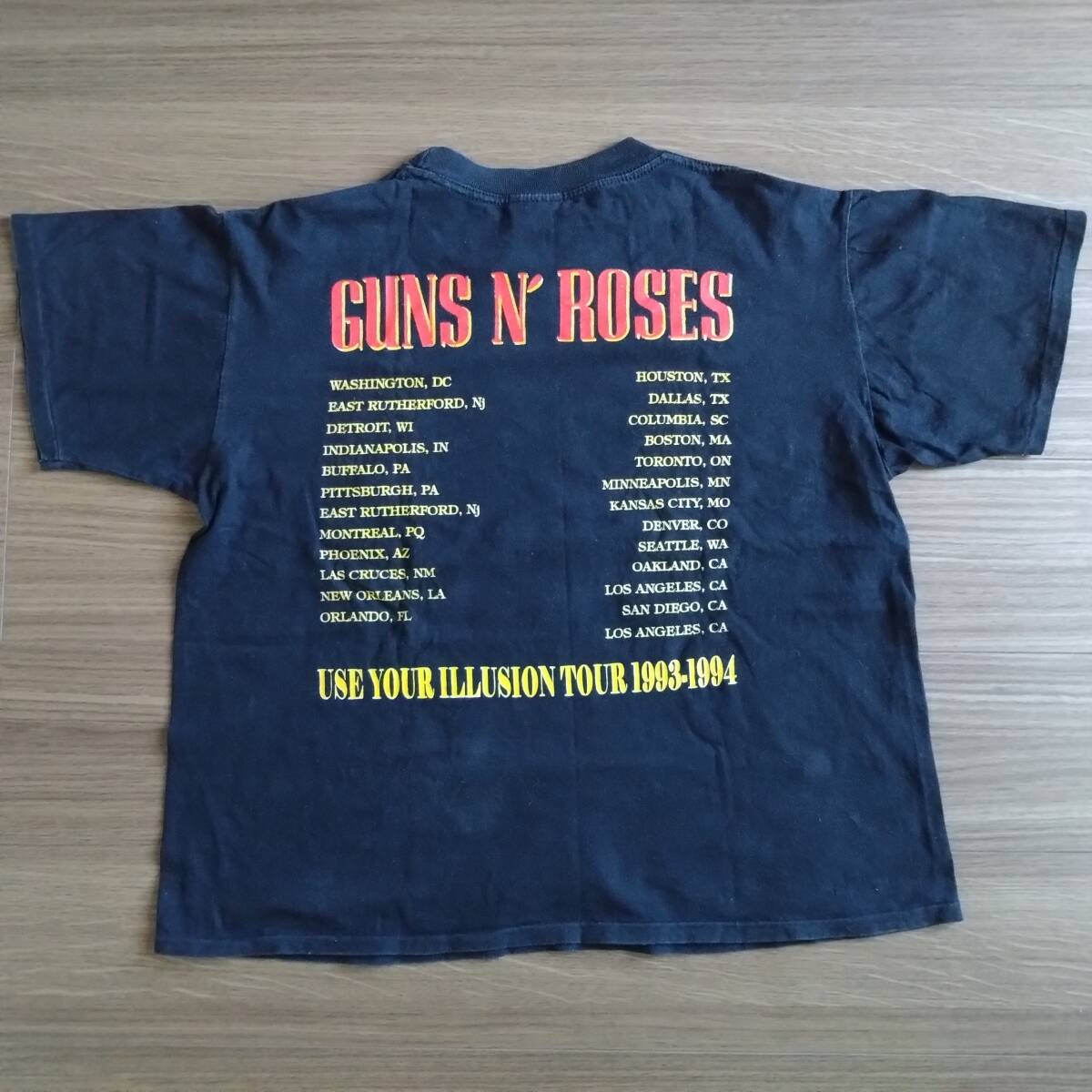 GUNS N\' ROSES USE YOUR ILLUSION TOUR 1993-1994 футболка б/у одежда L размер / metallica частота футболка 