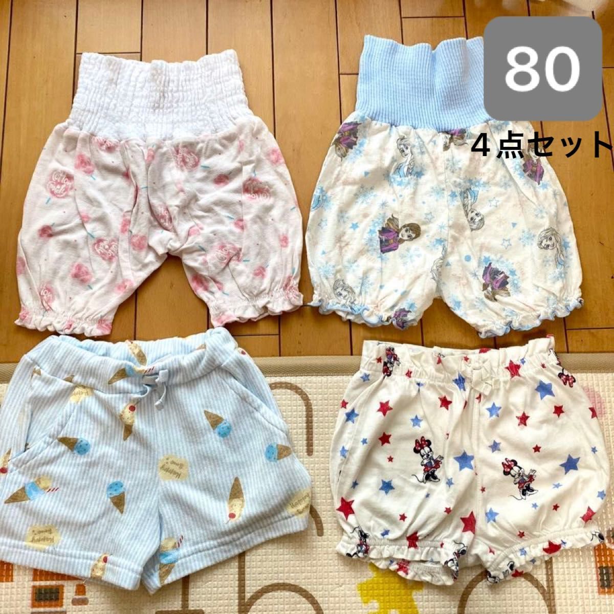 夏物　Disney 腹巻き　パンツ　ショートパンツ　パジャマ　80