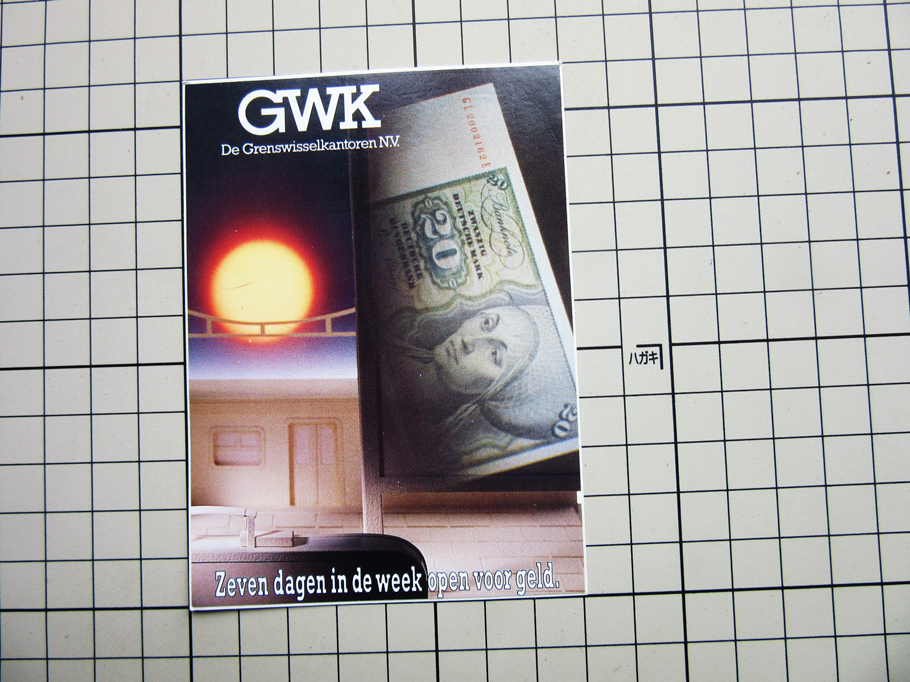 3153 【即決・定額・同梱包可能】★GWK NOTES 外貨両替 ◆ユーロ導入前☆ヴィンテージ ステッカー ☆ ◆ _画像1