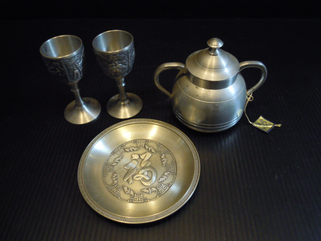 ⑪♪美品♪錫食器 錫製品 Pewter カップ ポット 皿 まとめて♪格安スタート♪の画像1