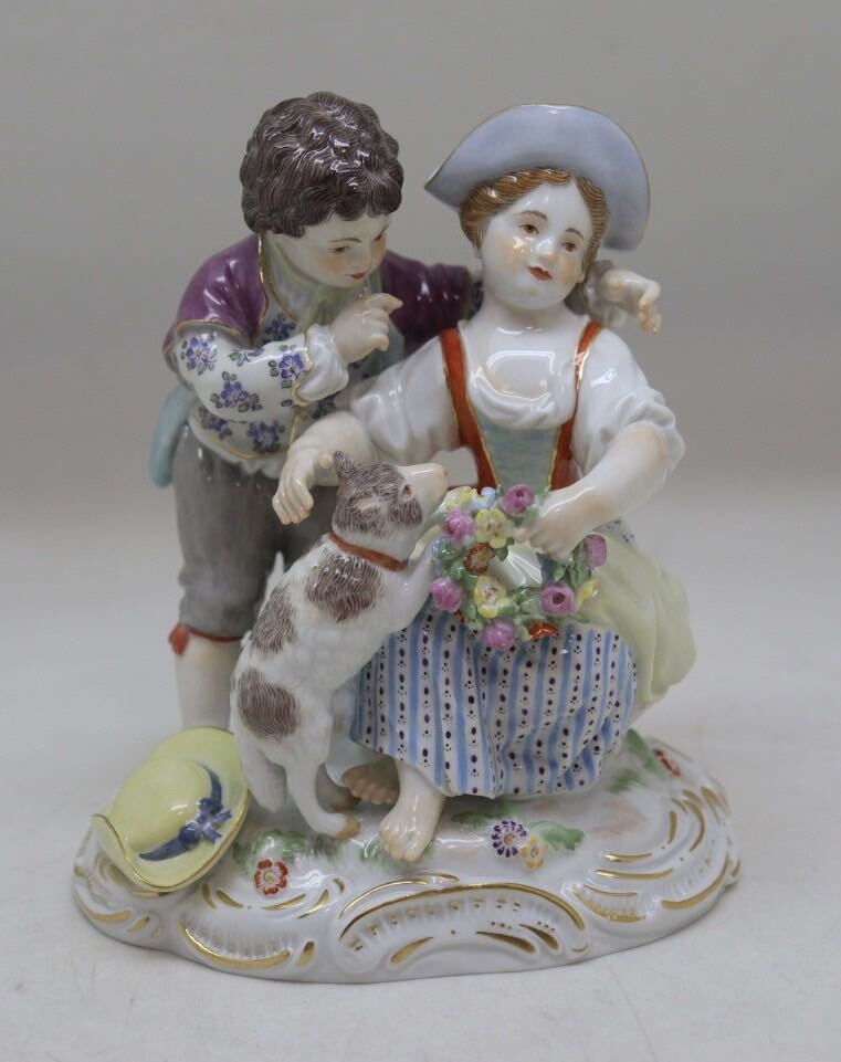 マイセン Meissen 羊飼いの子供と子羊 フィギュリン 陶器人形 マイセン Meissen 羊飼いの子供と子羊 フィギュリン 陶器人形