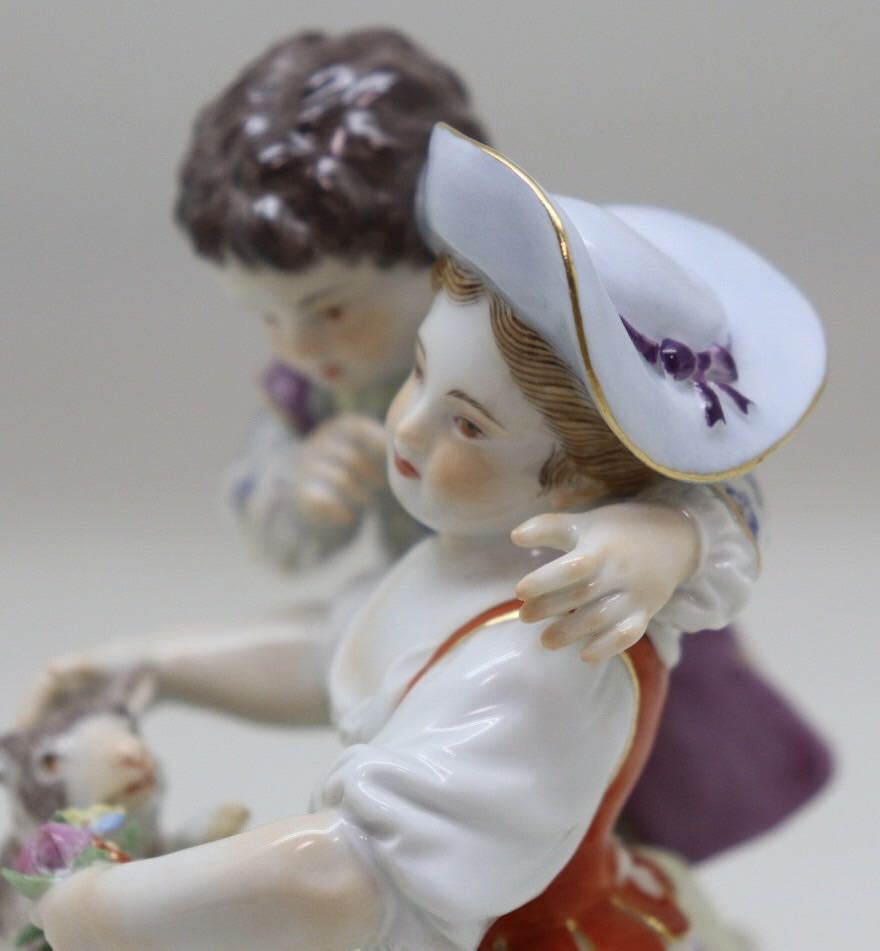 マイセン Meissen 羊飼いの子供と子羊 フィギュリン 陶器人形 マイセン Meissen 羊飼いの子供と子羊 フィギュリン 陶器人形