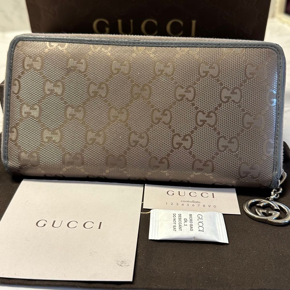 新品同様！ グッチ GUCCI 財布 長財布　インプリメ GG金具 ラウンドファスナー