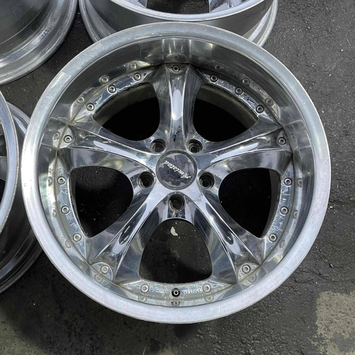  deep rim!ami studded bright 18 -inch 9J +30 10J +35 5 hole PCD114.3ami stud Amistad Bright Chaser Mark Ⅱ VS-KF VIP JDM