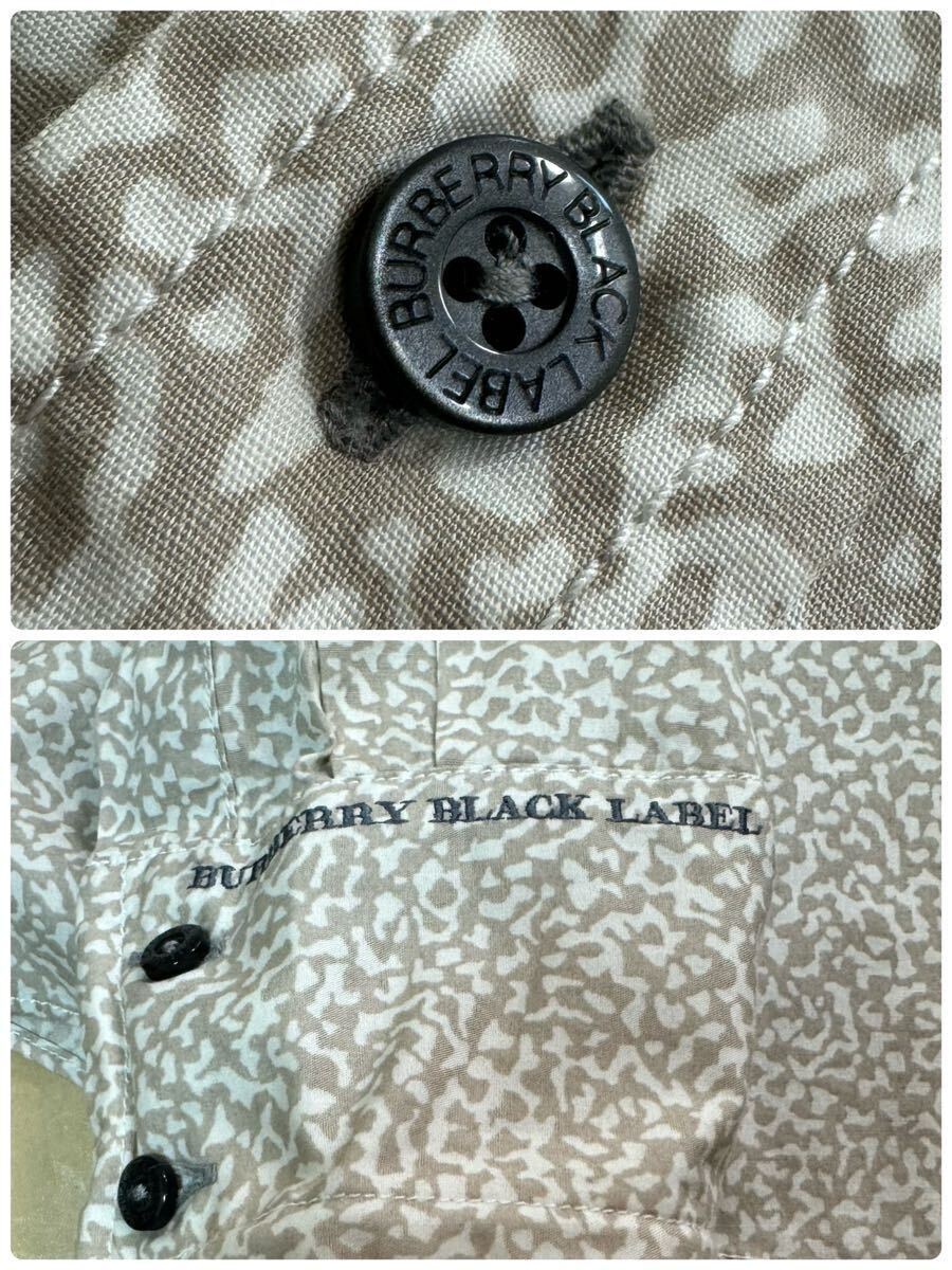  прекрасный товар весна лето предназначенный оттенок белого [BURBERRY BLACK LABEL] Burberry Black Label рубашка с длинным рукавом рукав noba проверка хлопок 100% размер 2( полный размер M соответствует )