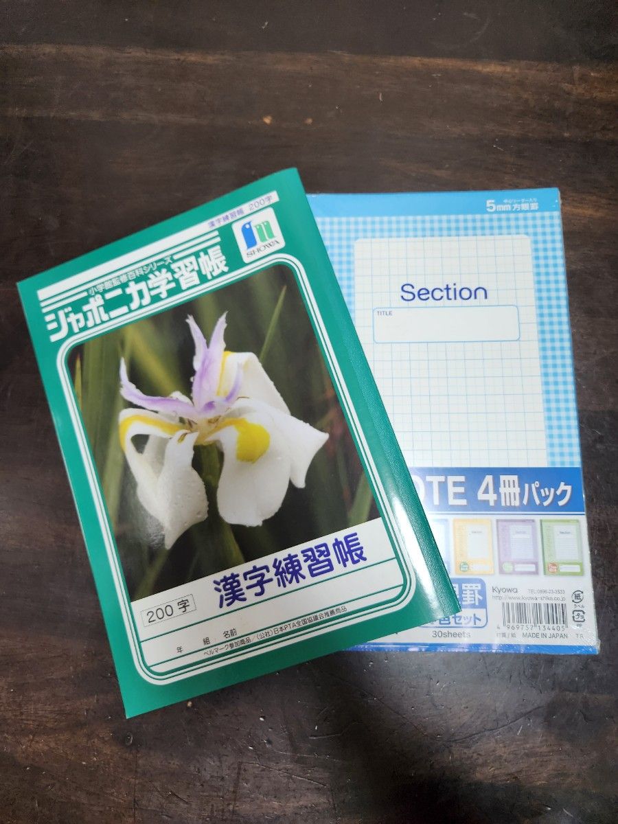 カラーノート4冊パック5mm方眼罫+漢字練習帳