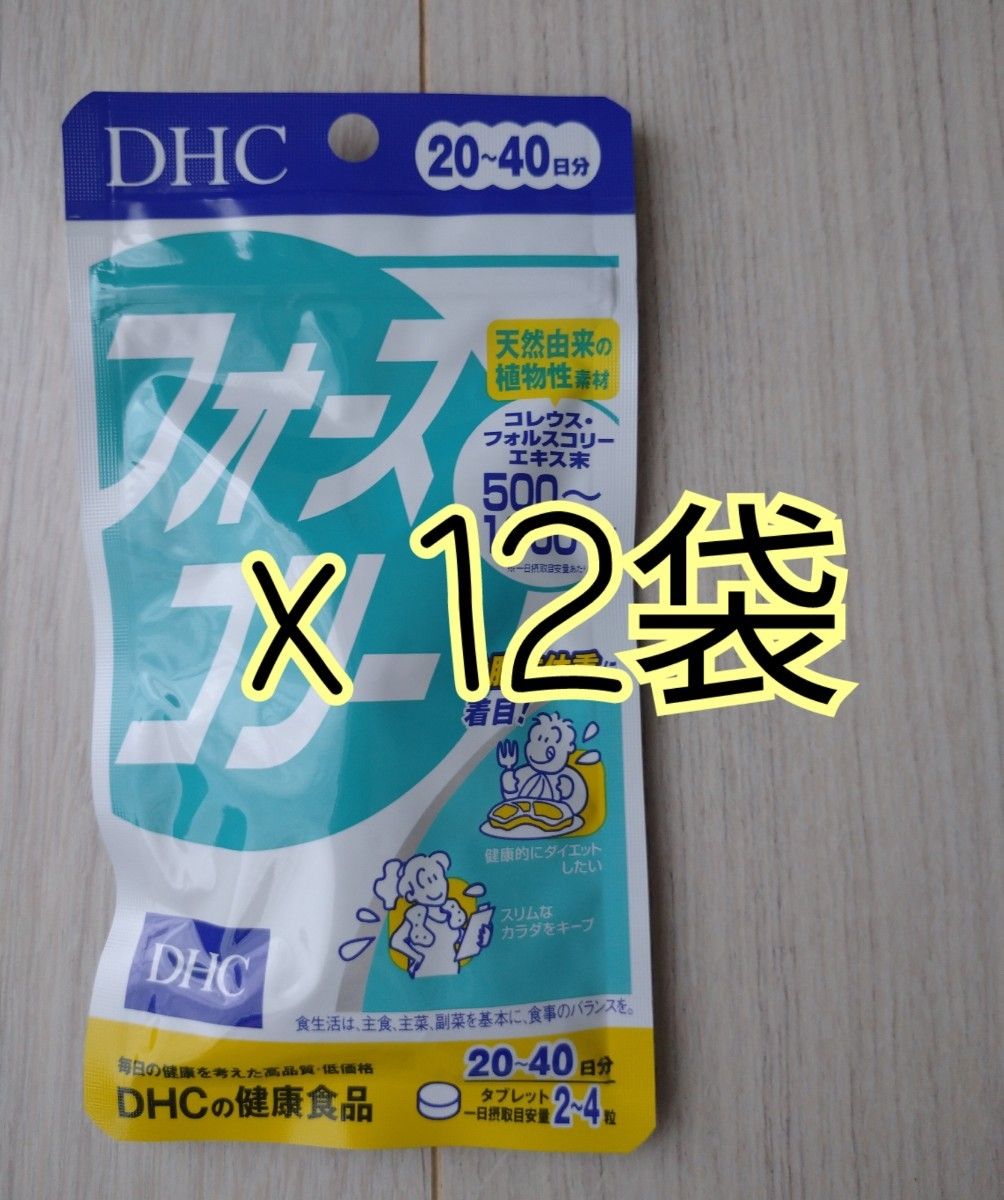 【12袋】匿名配送 DHCフォースコリー20-40日分 賞味期限2025/11～