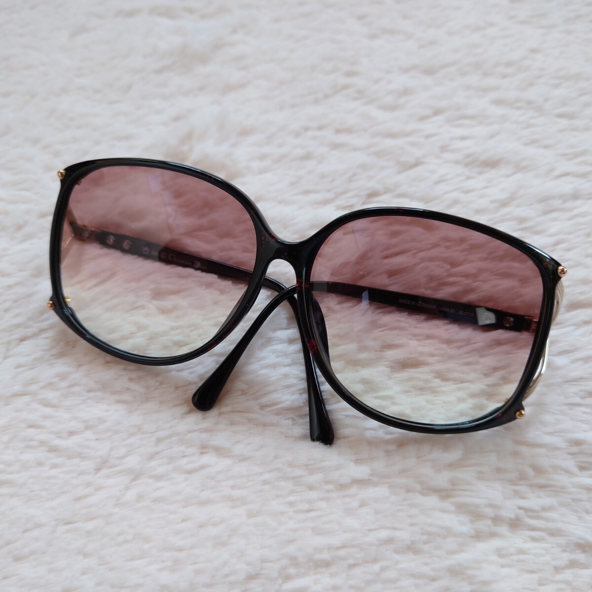 1 jpy ~ beautiful goods Christian Dior Christian Dior glasses sunglasses CD Logo color lens 2496A 80 60*13 black Boston frame 