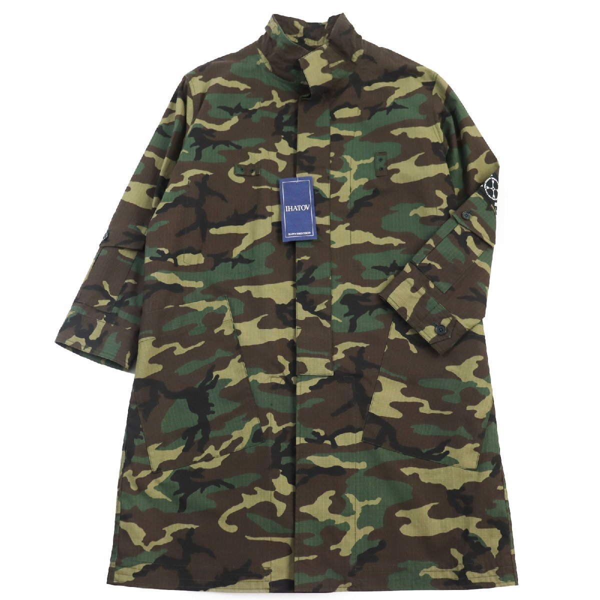 未使用品●IHATOV イーハトーブ 定価58300円 IC-C002 カモフラ スタンドカラー ミリタリーコート CAMO S 正規品_画像1