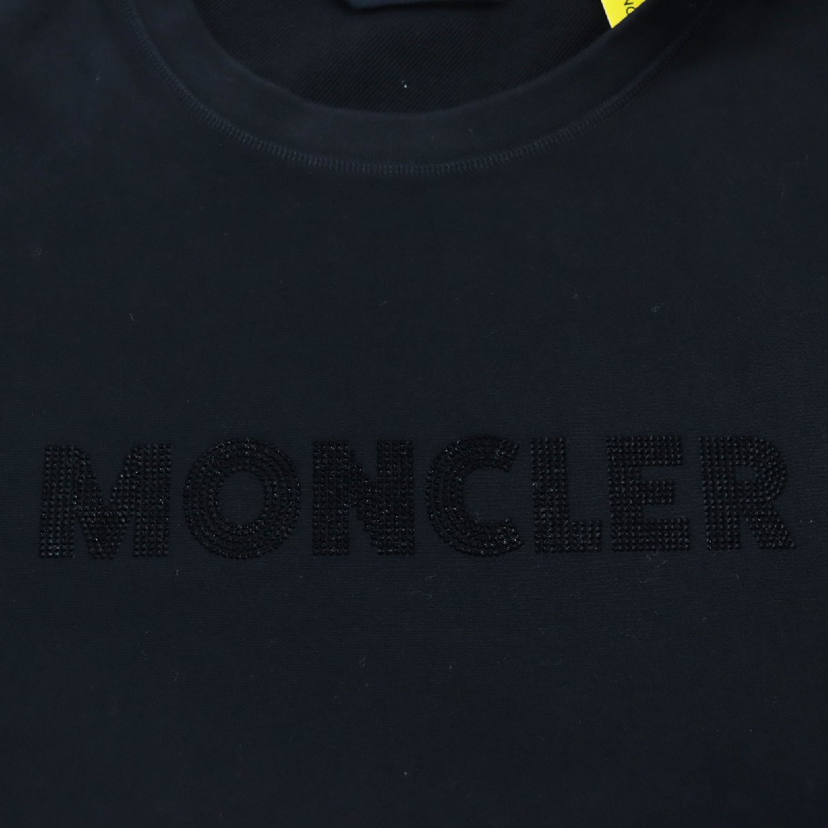 未使用品 MONCLER GENIUS 2 モンクレール ジーニアス 2 2021年製 ラインストーン ロゴワッペン 長袖 スウェット 黒 XL 正規品 メンズ_画像4