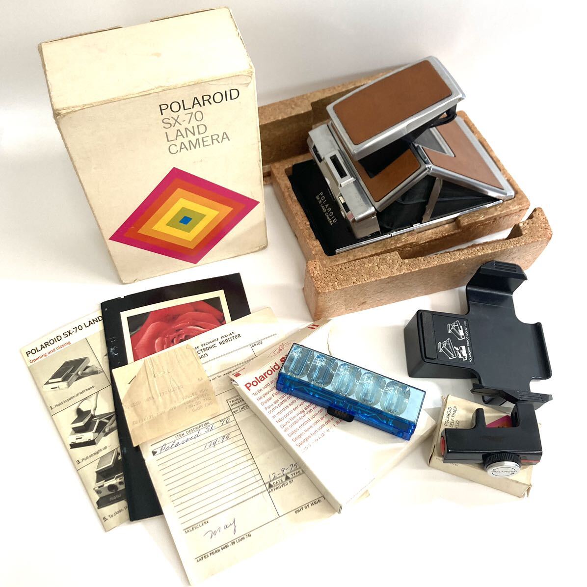 SH* 1 jpy start POLAROID SX-70 LAND CAMERA Polaroid camera used operation not yet verification Vintage rare box, manual, small articles, at that time. details document 