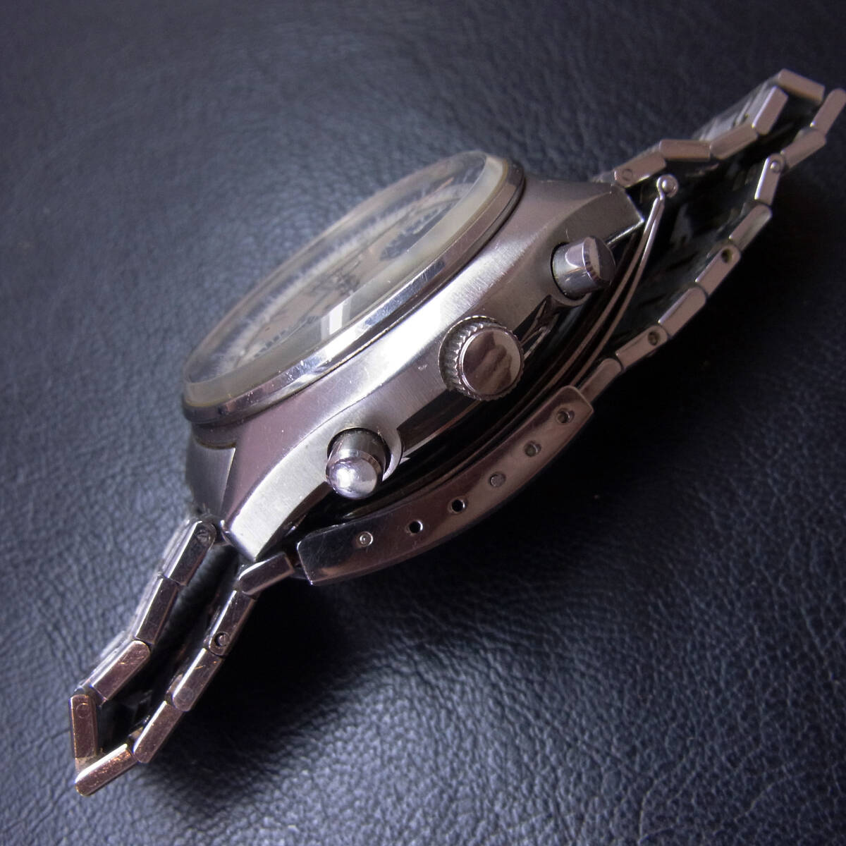 古腕時計 Seiko セイコー クロノグラフ 6138-8000 ベビーパンダ ブレス付_画像4