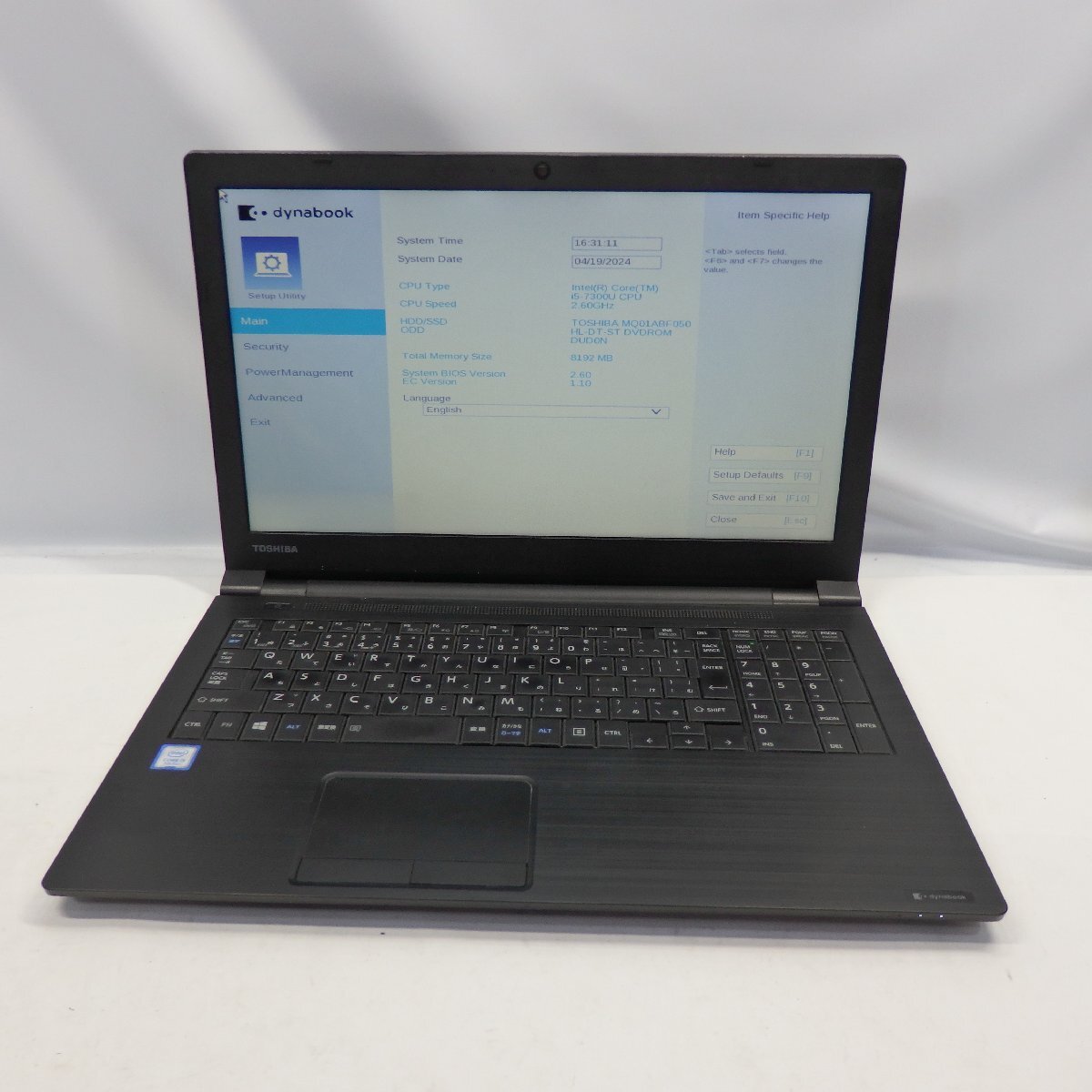 TOSHIBA DynaBook B65/DN Core i5-7300U 2.6GHz/8GB/HDD500GB/DVD/15インチ/OS無/動作未確認【栃木出荷】_DynaBook B65/DN