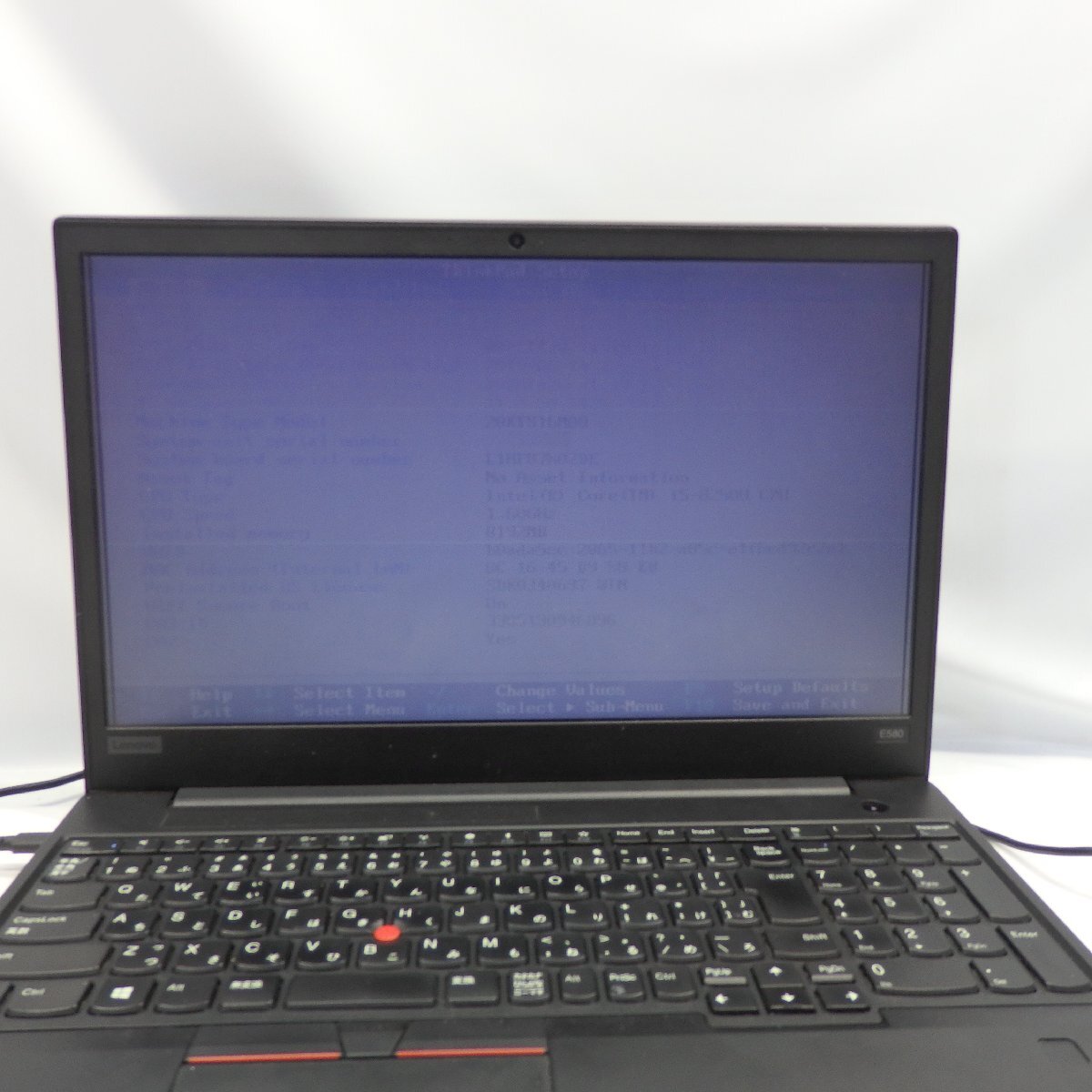1円～【ジャンク】Lenovo ThinkPad E580 Core i5-8250U 1.6GHz/8GB/SSD256GB/15インチ/OS無【栃木出荷】の画像3