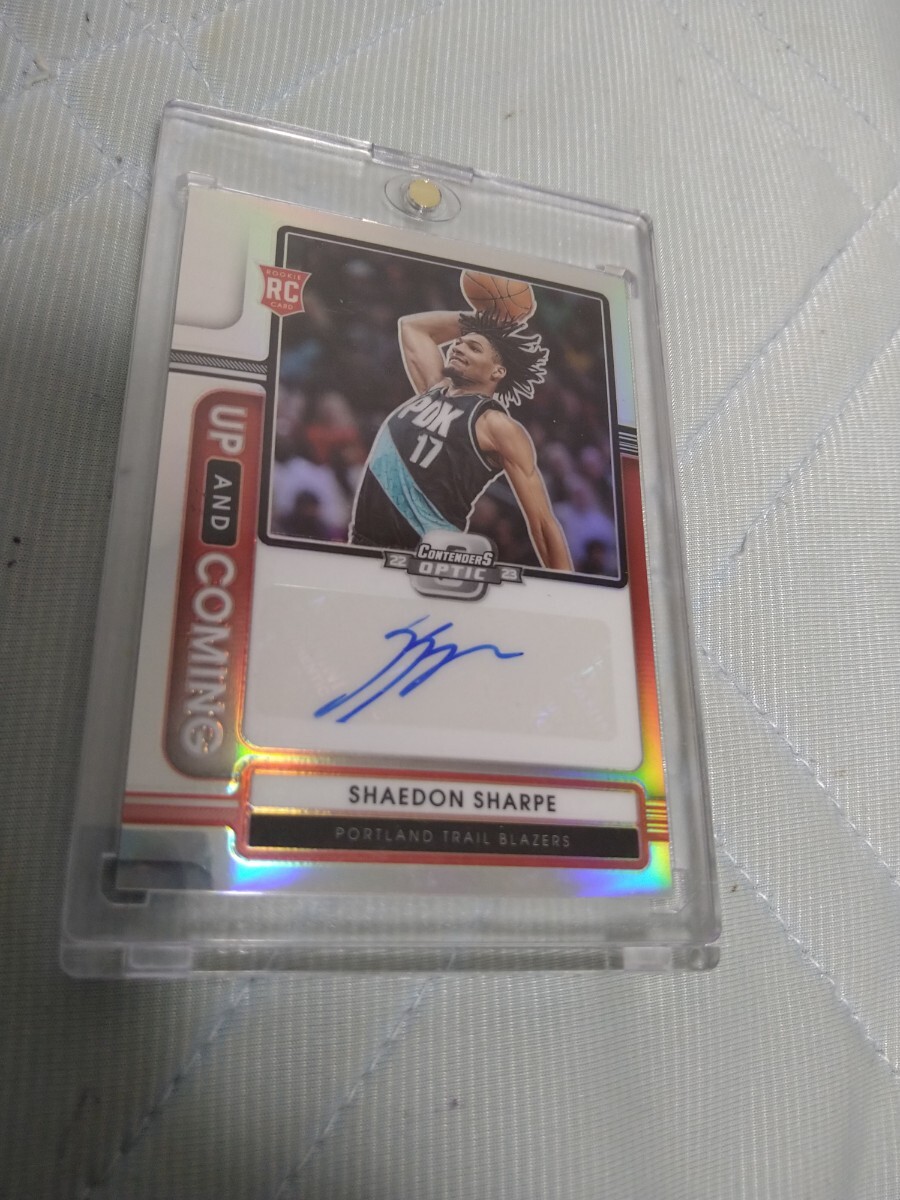 2021-22 Panini Contenders Optic Shaedon Sharpe Up and Coming Silver Auto 21/99 99枚限定の画像1