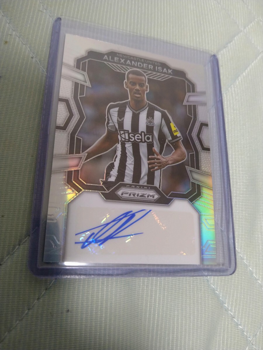 99枚限定 アレクサンデル・イサク 2023-24 Panini Prizm Premier League Alexander Isak Auto Newcastle United 38/99 直筆サインカードの画像1