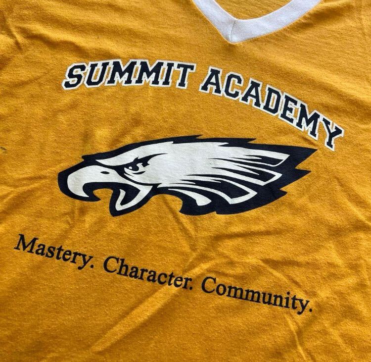 オ　summit academy イーグル　リンガーTシャツ　半袖　古着_画像3