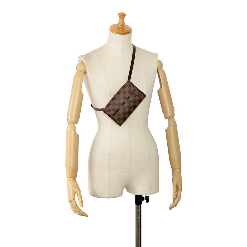  Louis Vuitton Damier pochette f Rolland tea n special order waist bag N51857 Brown PVC LOUIS VUITTON [ used ]