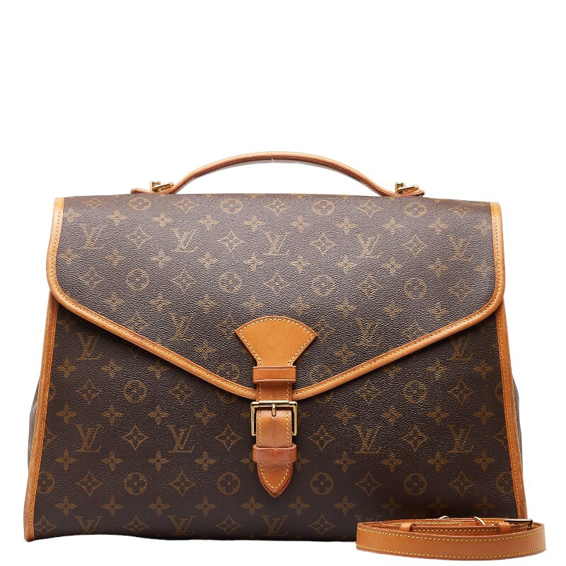 ルイ ヴィトン モノグラム ビバリーMM ハンドバッグ ビジネスバッグ M51120 ブラウン PVC レザー メンズ LOUIS VUITTON 【中古】_画像1