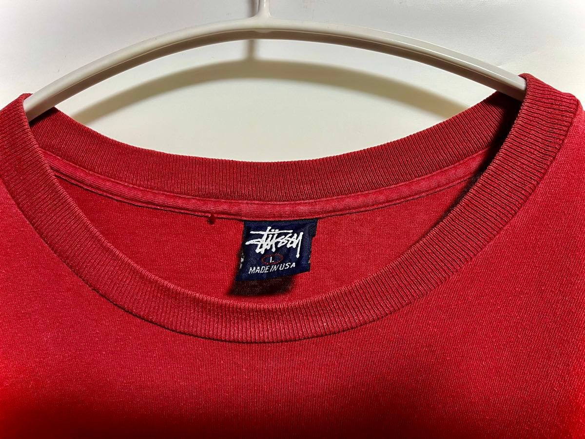 stussy Tシャツ old stussy ハイビスカス　紺タグ　シングル　usa製