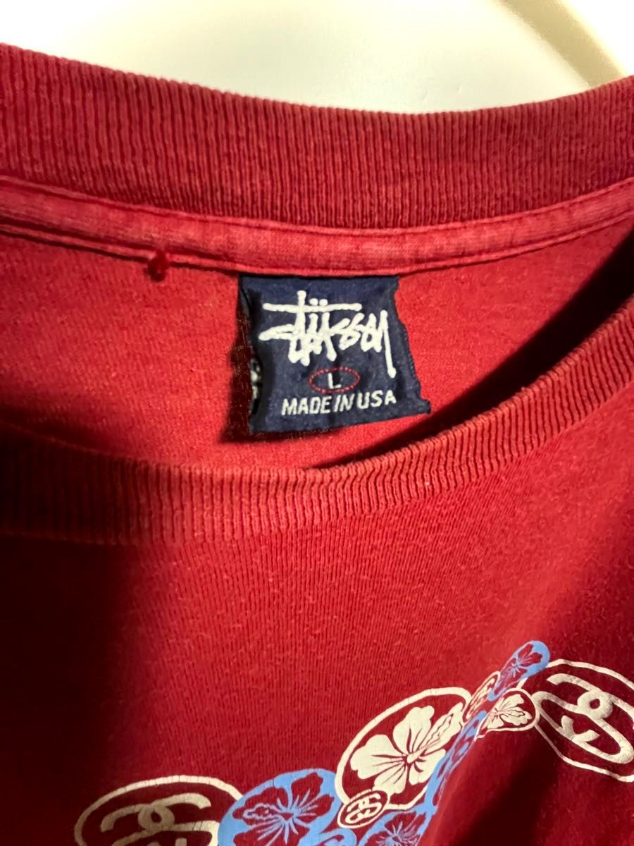 stussy Tシャツ old stussy ハイビスカス 紺タグ シングル stussy Tシャツ old stussy ハイビスカス 紺タグ シングル