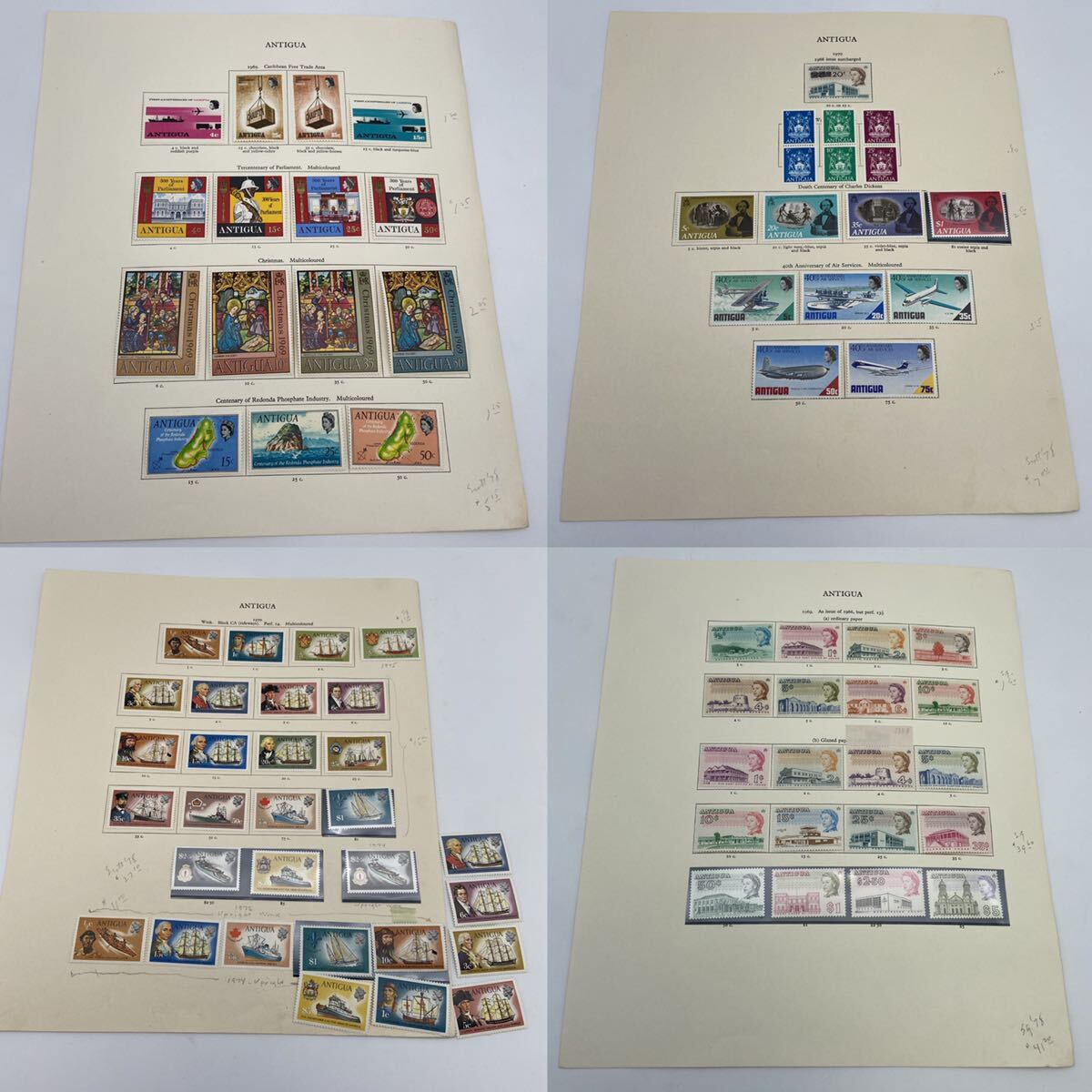 海外切手　外国切手　コレクション　大量　まとめ　アンティグア　1953〜1977年　未使用品　バラ　シート_画像4