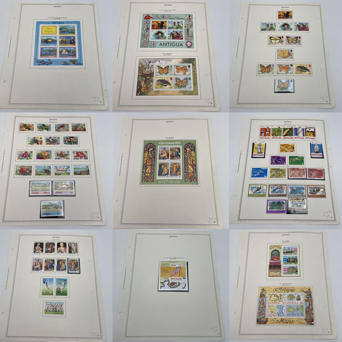 海外切手　外国切手　コレクション　大量　まとめ　アンティグア　1953〜1977年　未使用品　バラ　シート_画像8