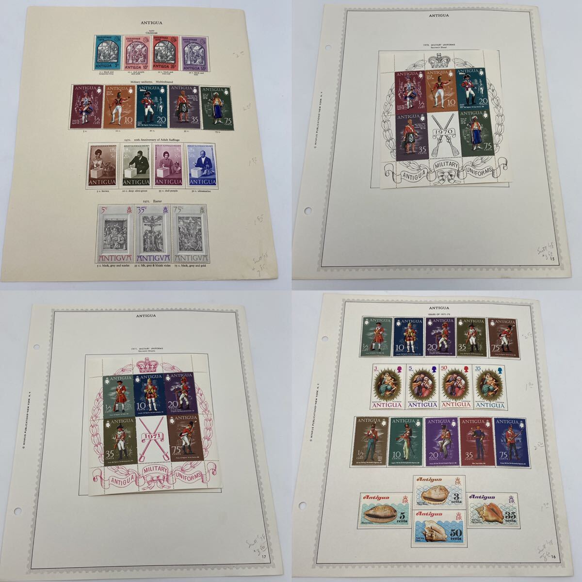 海外切手　外国切手　コレクション　大量　まとめ　アンティグア　1953〜1977年　未使用品　バラ　シート_画像5
