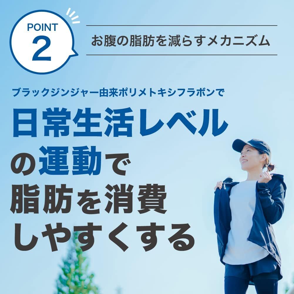 [3袋] DUEN 体脂サポート お腹の脂肪 内臓脂肪 皮下脂肪を減らす サプリメント タブレット ブラックジンジャー αリポ酸配合 30日分の画像5