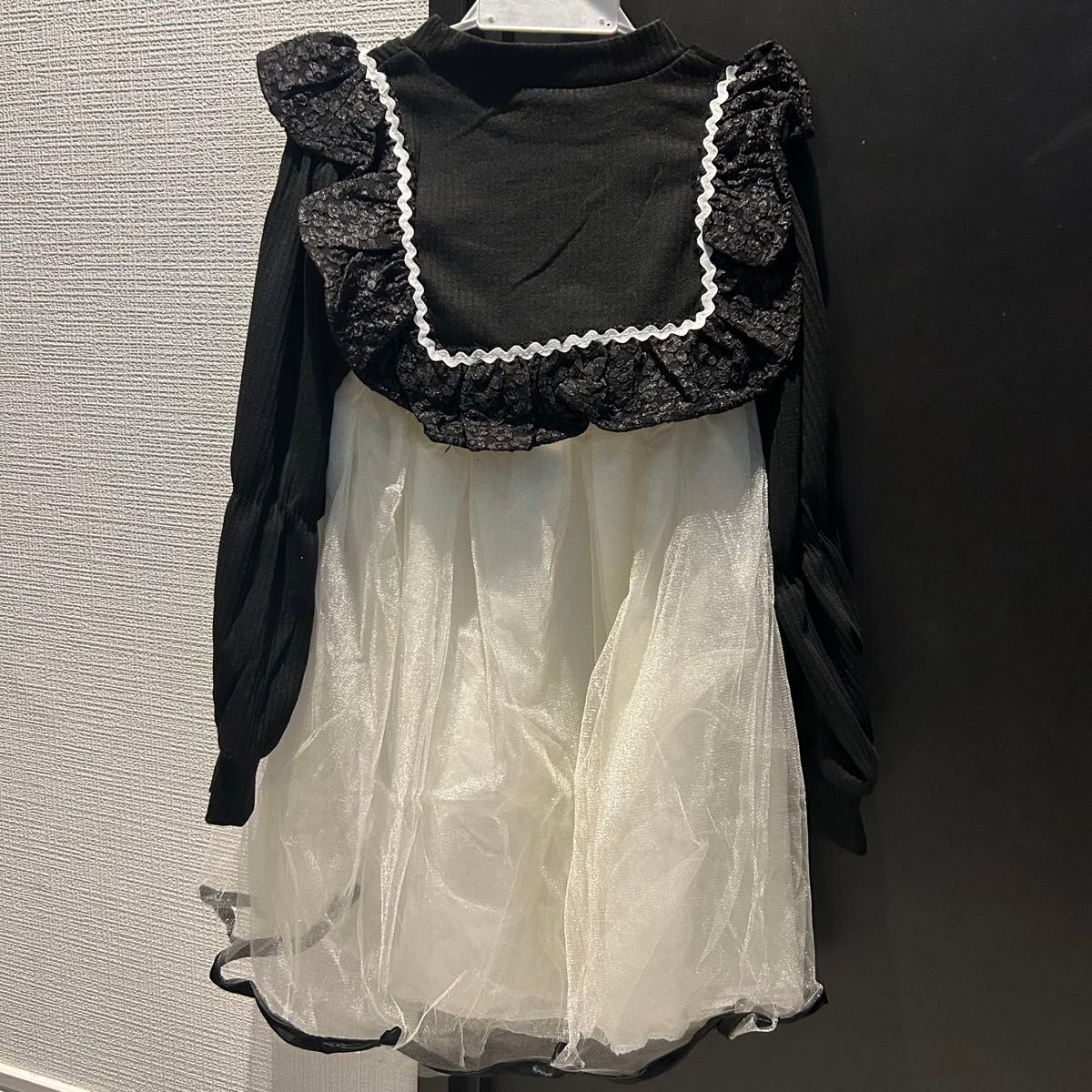 120cm フレア　フリル　フォーマル　発表会 可愛い　結婚式 女の子　ブラック 黒 キッズ ドレス フォーマルワンピース 韓国
